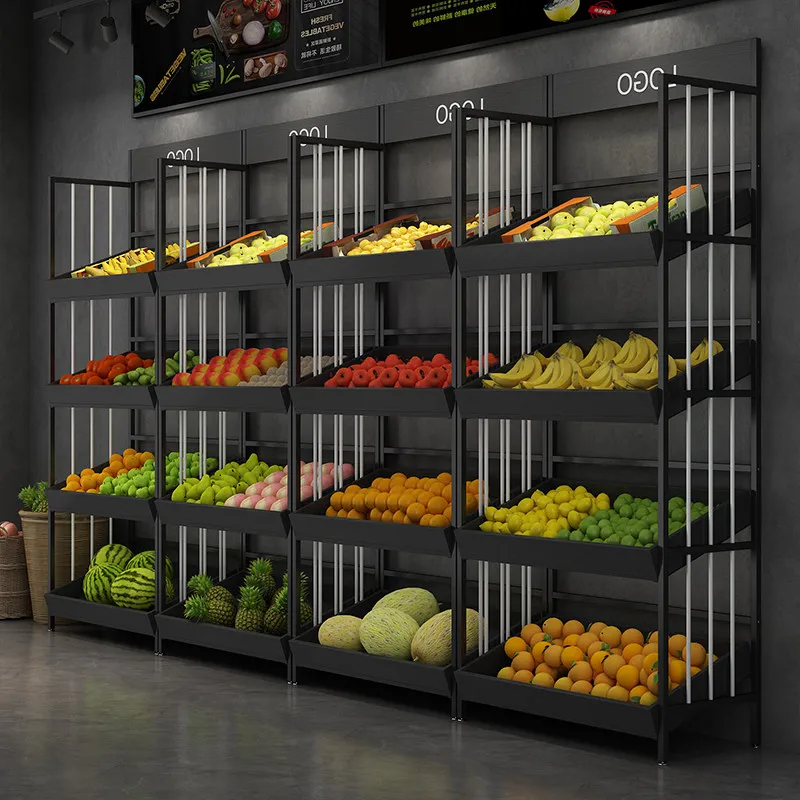 Fruit rack supermarket fresh fruit and vegetable shelf display rack vegetable display rack store fruit frame display stand