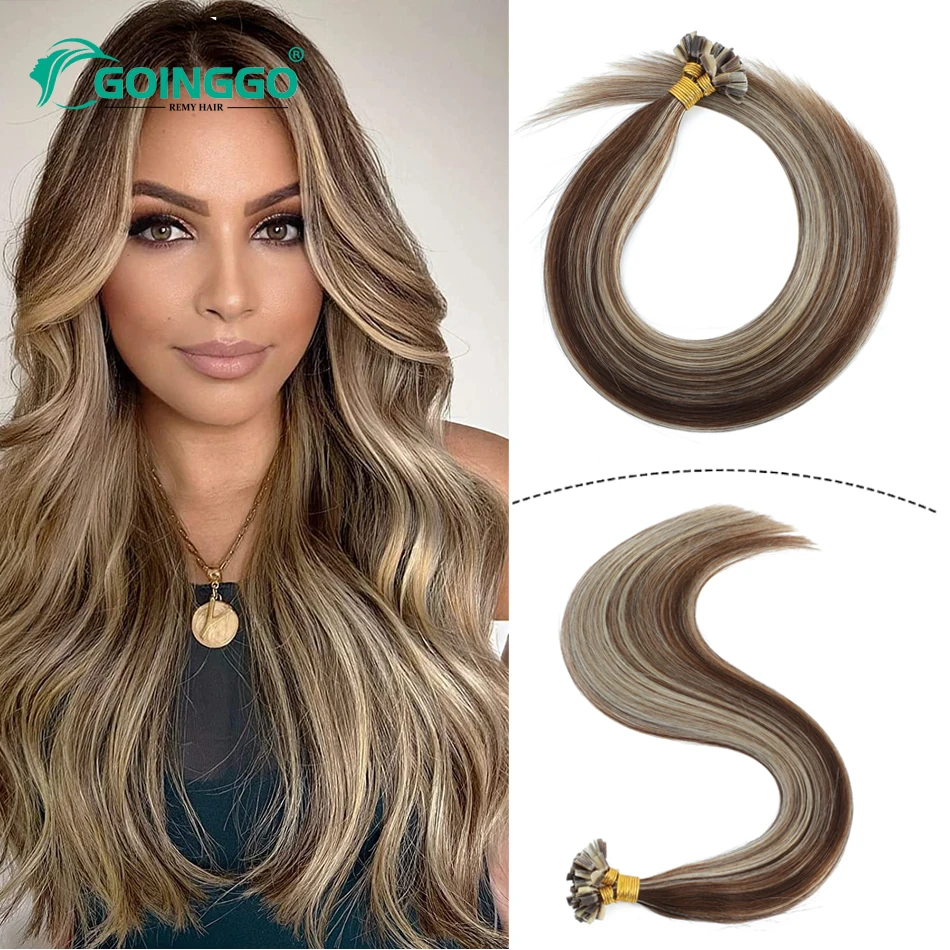 Goinggo Pre Gebonden Rechte V Tip Hair Extensions 22Inch 1G/Strand Machine Gemaakt Braziliaanse Remy Human Fusion Hair Extensions