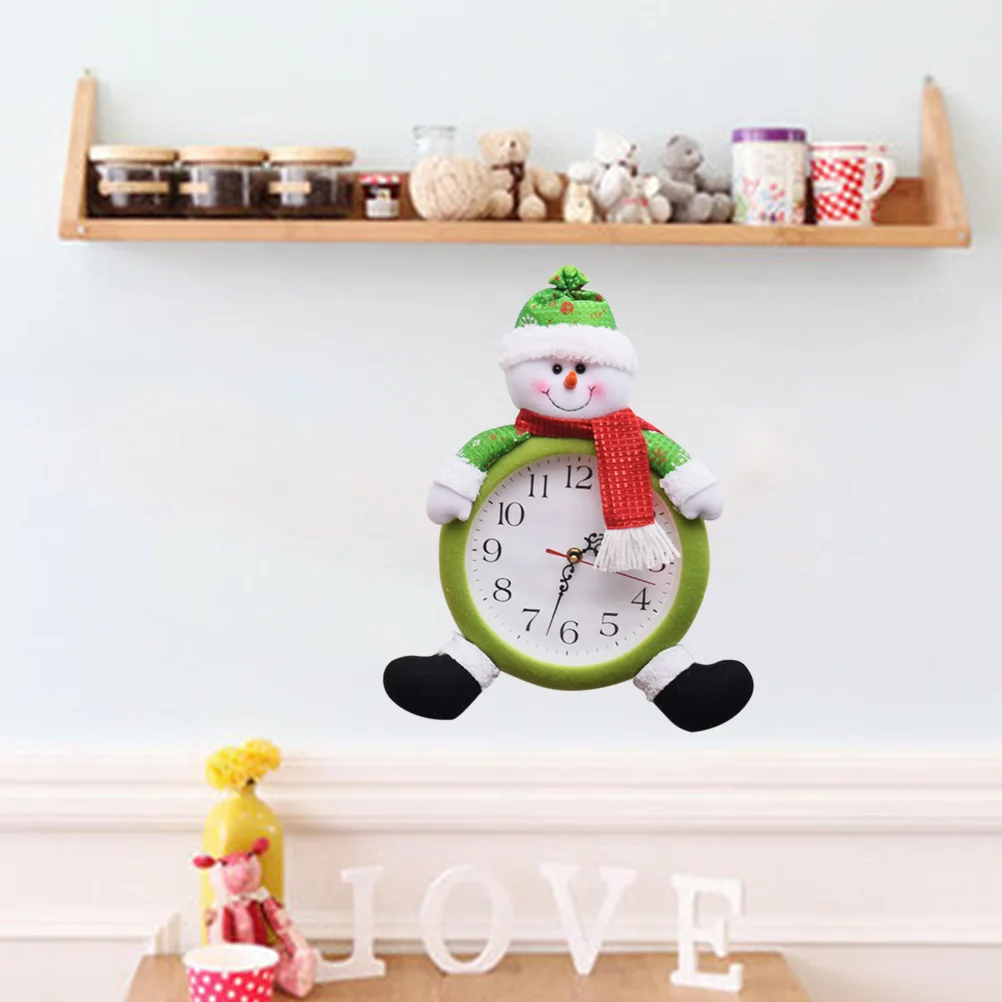 

Snowman Christmas Clock Acrylic Wall Hanging Electronic Timepiece for Home Living Room Bedroom Decor Holiday Party Decoration