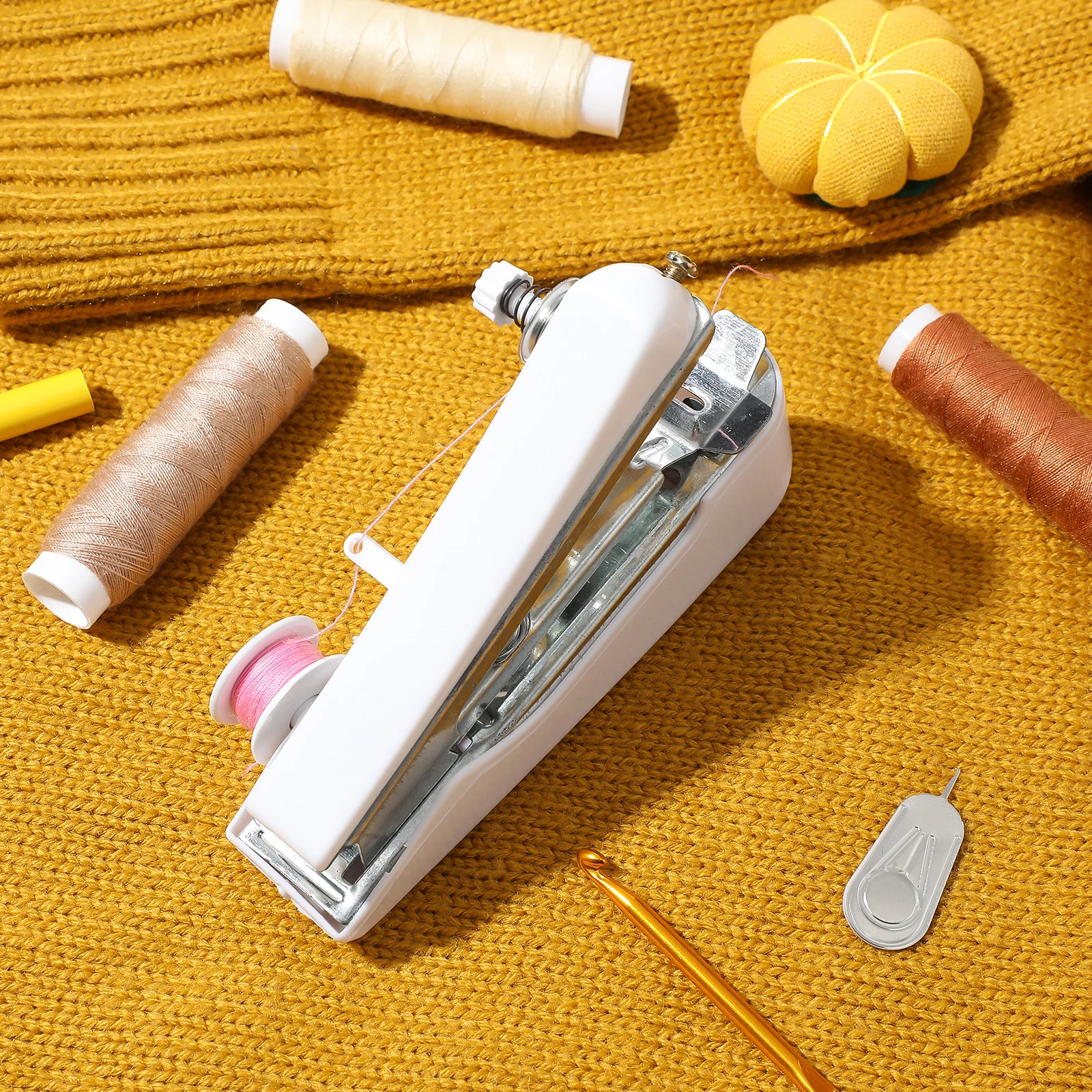 

Lightweight Mini Handheld Sewing Machine Portable Stainless Steel Stitching Device For Home Mending Repairing Clothes Fast