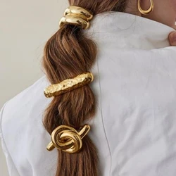 INS Fashion Punk Thick U-shaped Metal Hair Bands Ropes Exaggerated Geometric Elastic Scrunchies Headband Women Hair Accessories