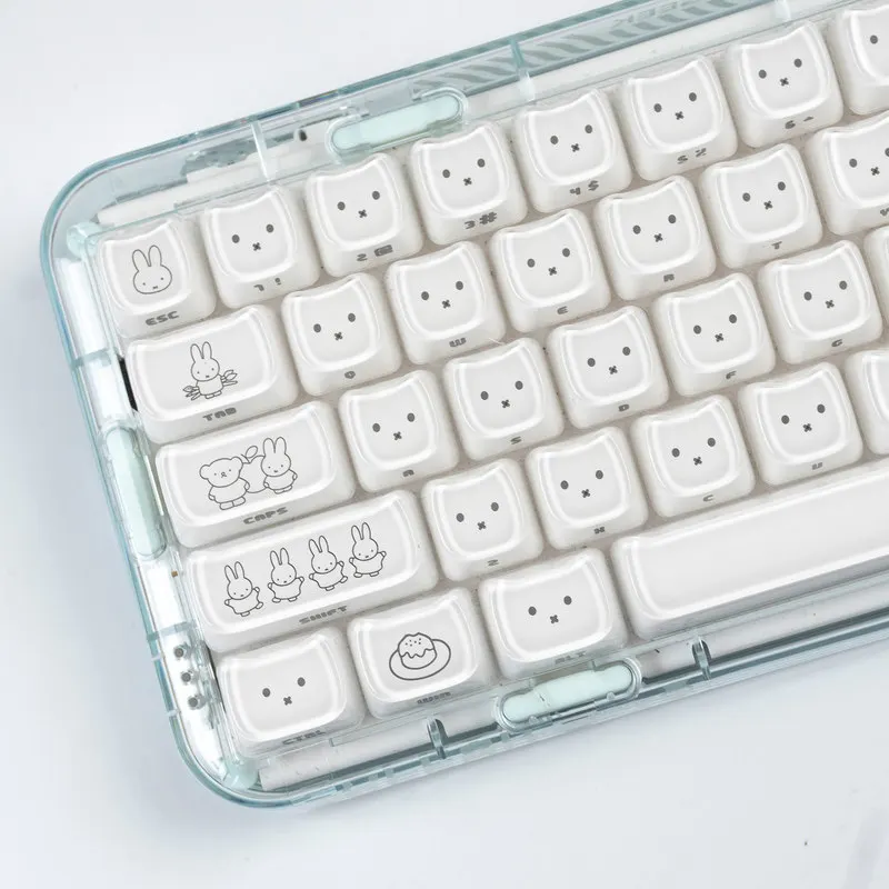 

Rabbit Crystal Jelly Side Carving Cute Ceramic Texture Keycap MAO High Magnetic Axis Suitable Wolf Spider Pioneer 119 Key