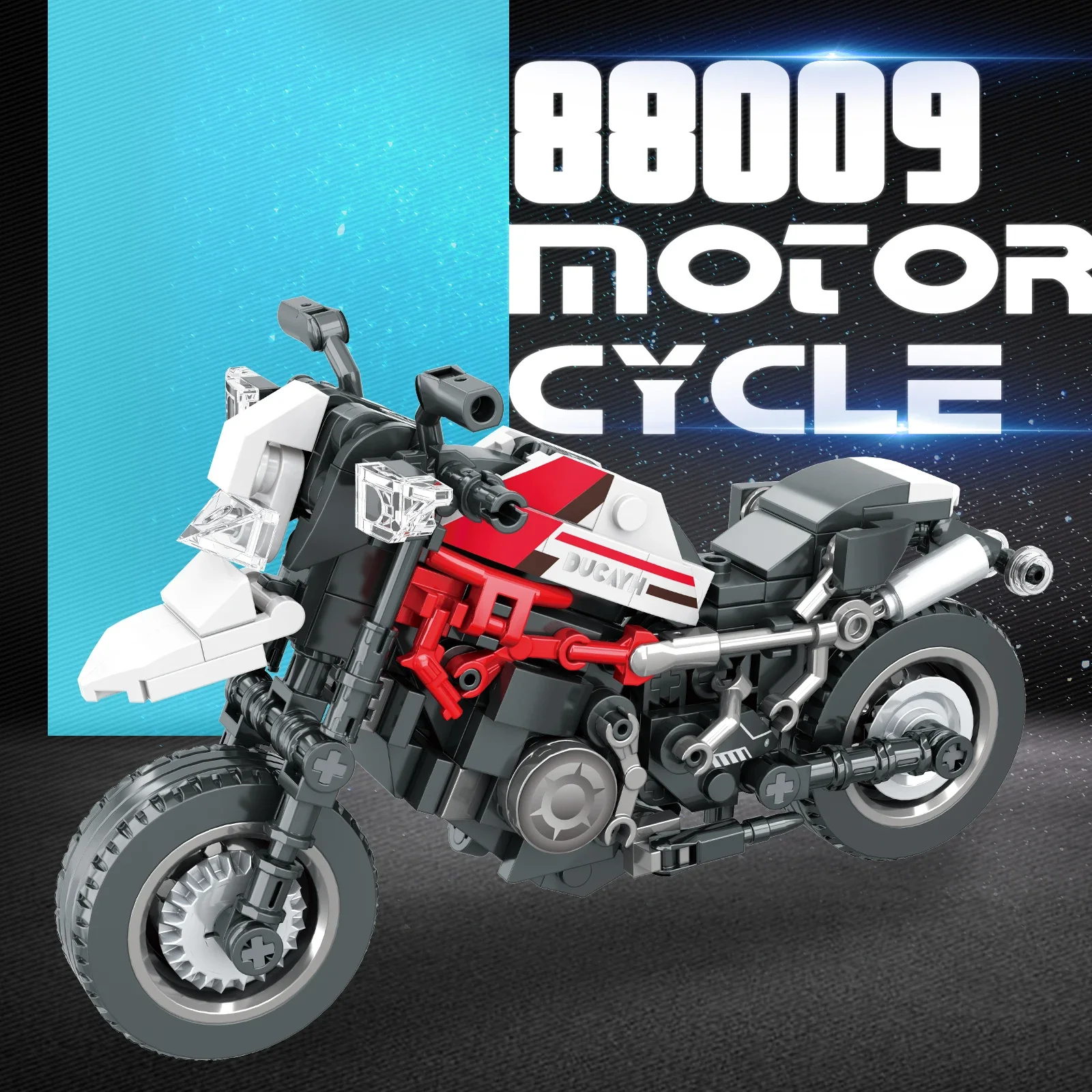 ホワイトオートバイビルディングブロックモデル88012リアルな復元連動おもちゃバイクボーイフレンドと大人への誕生日プレゼント
