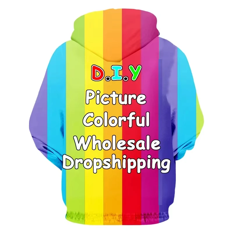 Custom 3D Printed Zip Up Hoodies For Men Diy Personality Zipper Hoodie Oversized Customized Sweatshirts Wholesale Dropping Tops