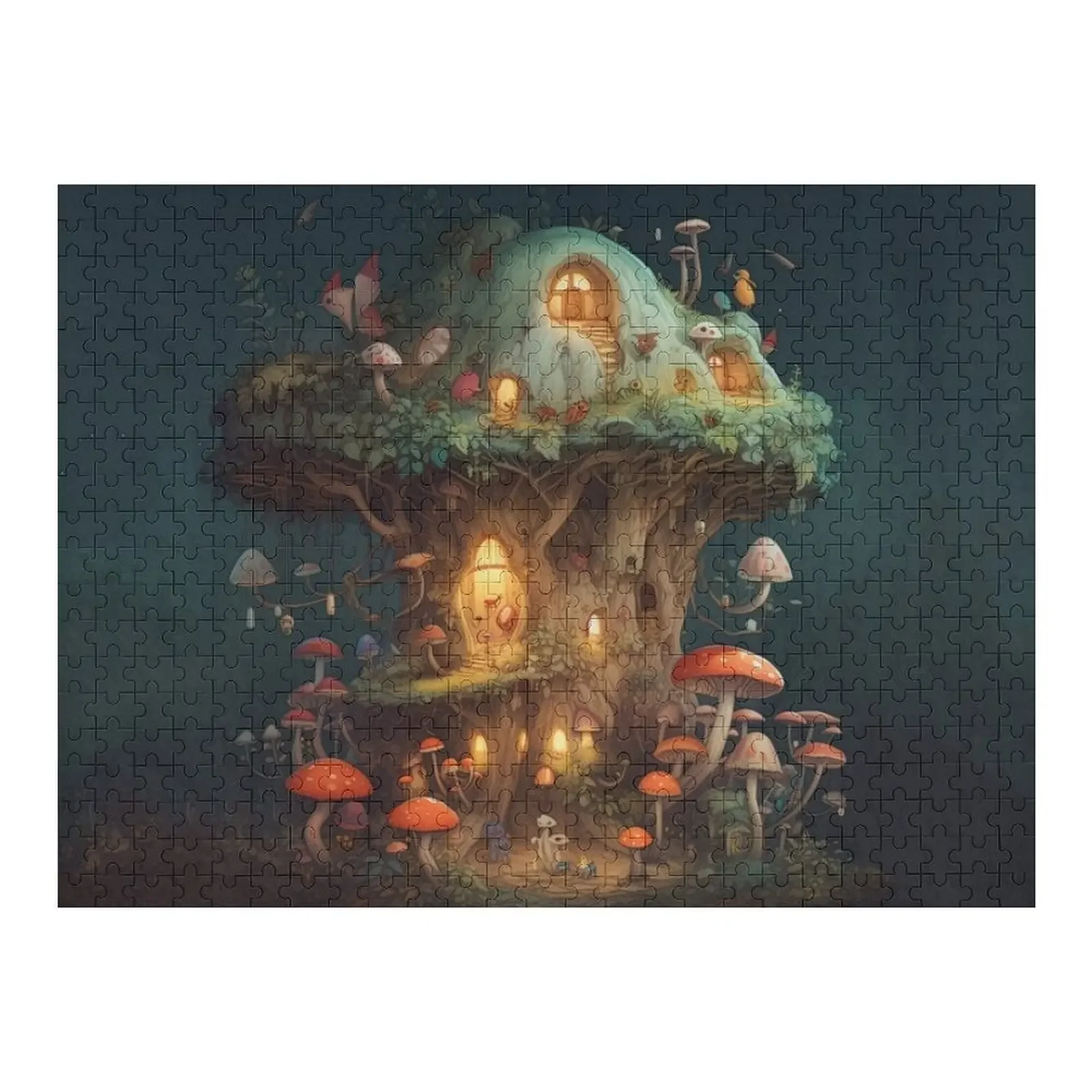 

House in a Mushroom Jigsaw Puzzle Adult Wooden Custom Photo Works Of Art Custom Wood Puzzle