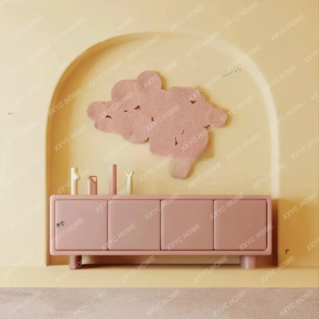 Medieval pink minimalist floor cabinet living room simple modern high-end home shoe cabinet