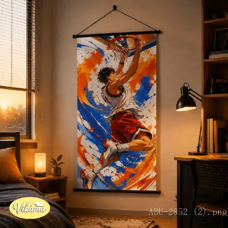 VIKAMA Anime Boy Baseball Tapestry Catcher Glove Blue Sky Sport Dynamic Art Wall Hanging Bedroom Living Room Home Decor