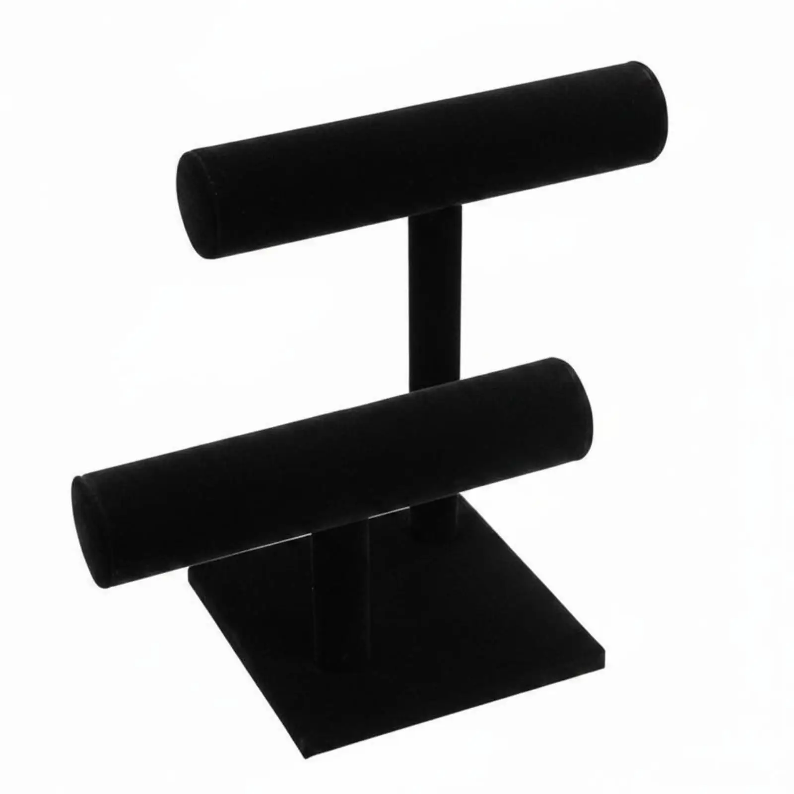 Velvet Bracelet Display Stand Two Level Jewelry Organizer Rack for Boutique Counter Watch Showcase Retail