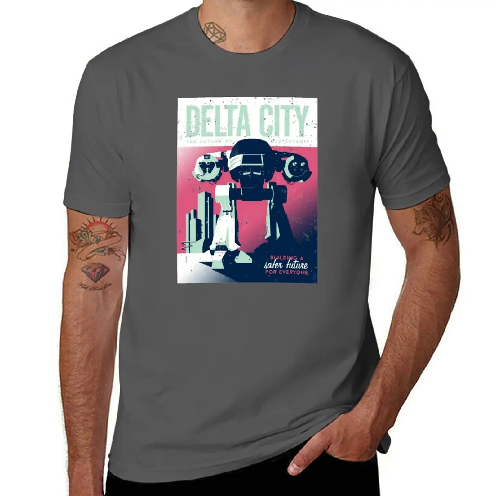 

ED 209 Delta City T-Shirt Everyday Wear Basic Short Sleeve Top