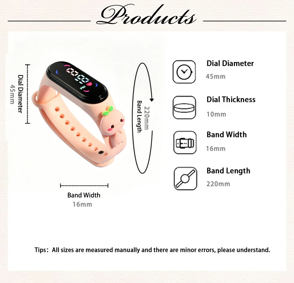 New Sports Children Watches For Girls Silicone Electronic Bracelet Touch LED 3D Doll Rabbit Kids Watch Women Waterproof Clock