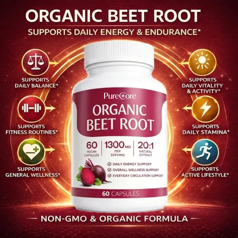 Organic Beet Root  Powder  60 Capsules