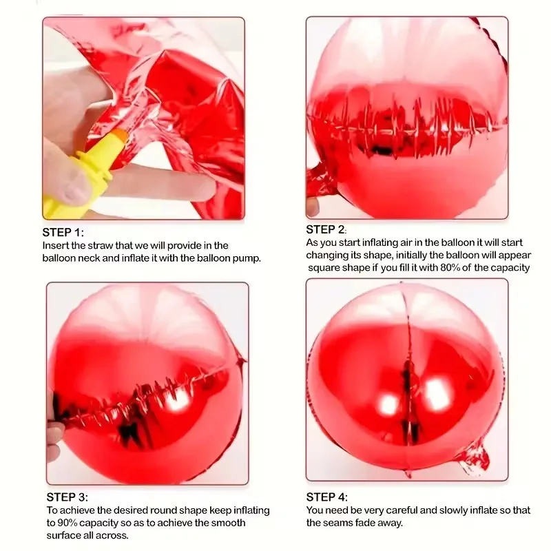 10 ~ 60 بوصة الأحمر 4D بالونات الزفاف كبيرة 4D الأحمر احباط بالون DIY ديكور عيد ميلاد الزفاف حزب صور الدعامة ديكور #4