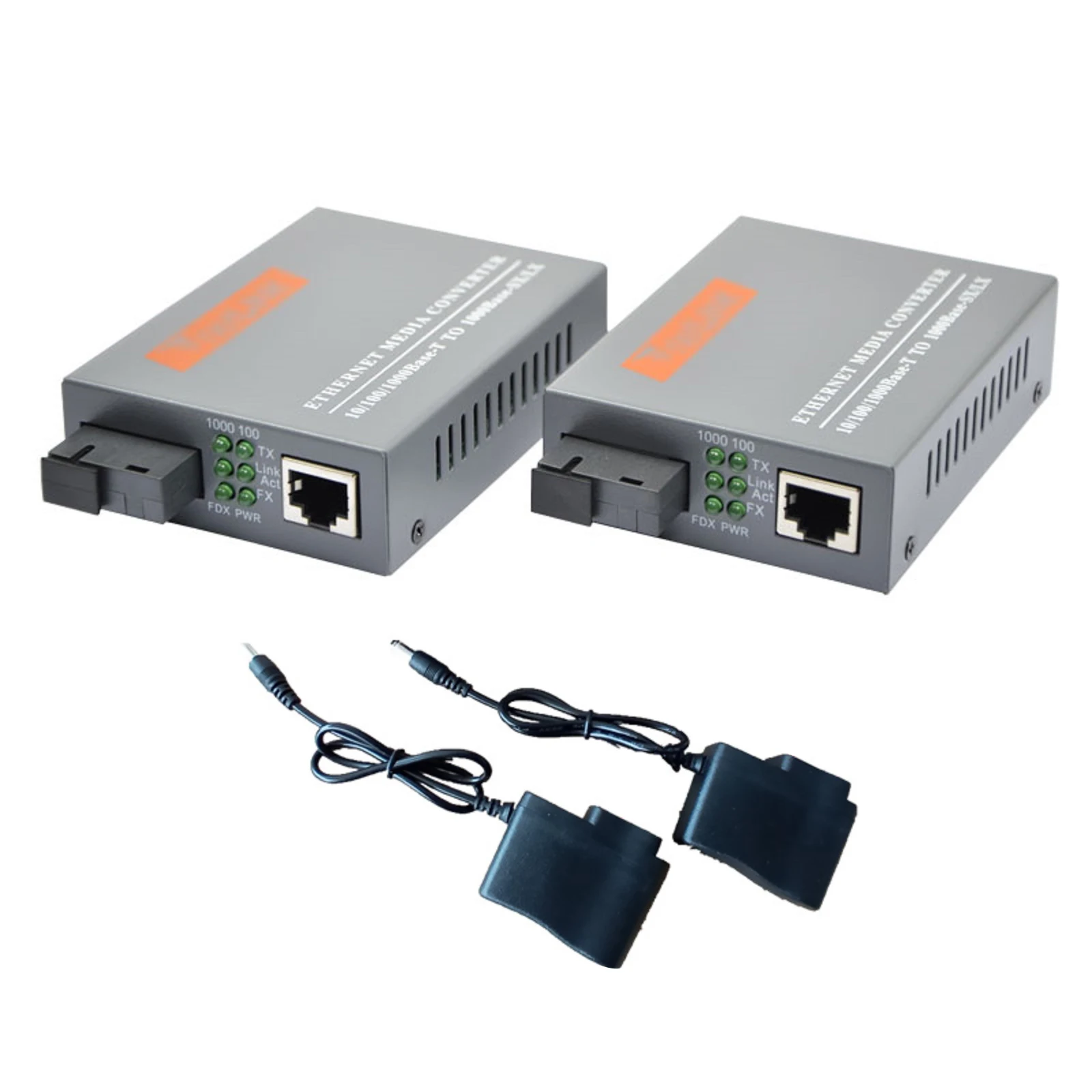 3km Gigabit Fiber Optical Media Converter 10/100/1000Mbps Single Mode Single Fiber SC Port External Power Supply