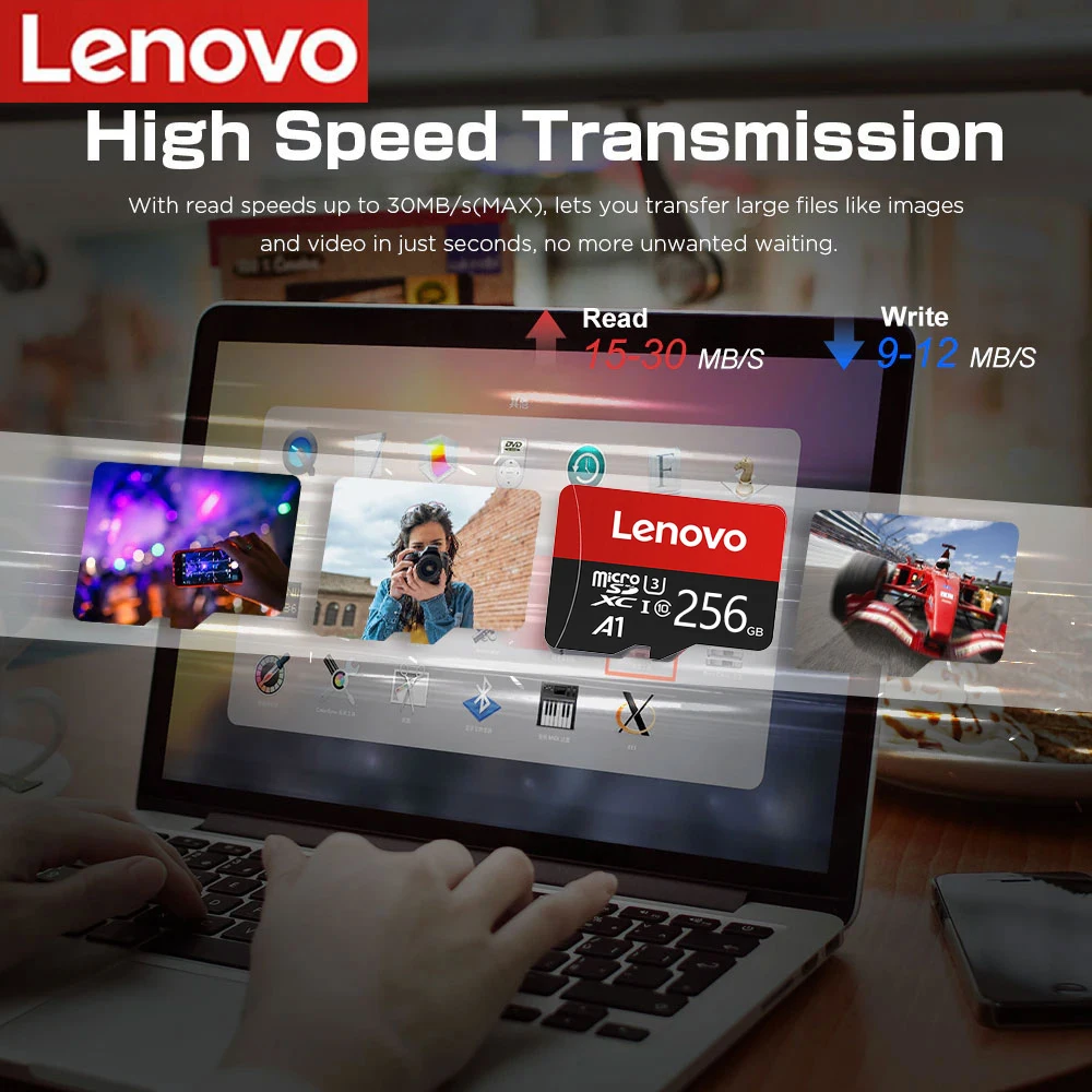 휴대폰/컴퓨터/카메라 드롭배송용 정품 Lenovo SD 1TB 마이크로 TF 미니 SD 카드 256GB 512GB 128GB 64GB TF 메모리 플래시 카드