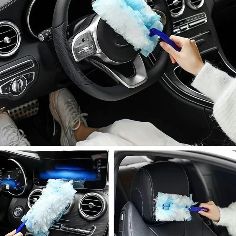 10pcs Replacement Heads Duster Disposable Short Duster Refills Bulk for Cleaning Home Office Blinds Car Surface Dust Clean Tool