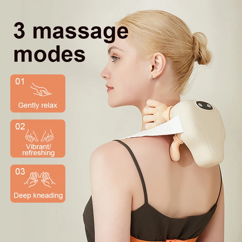 Jinkairui Wireless Neck Massager Imitates Human Hands to Knead Massage to Relieve Neck/Shoulder painMmassage Shawl