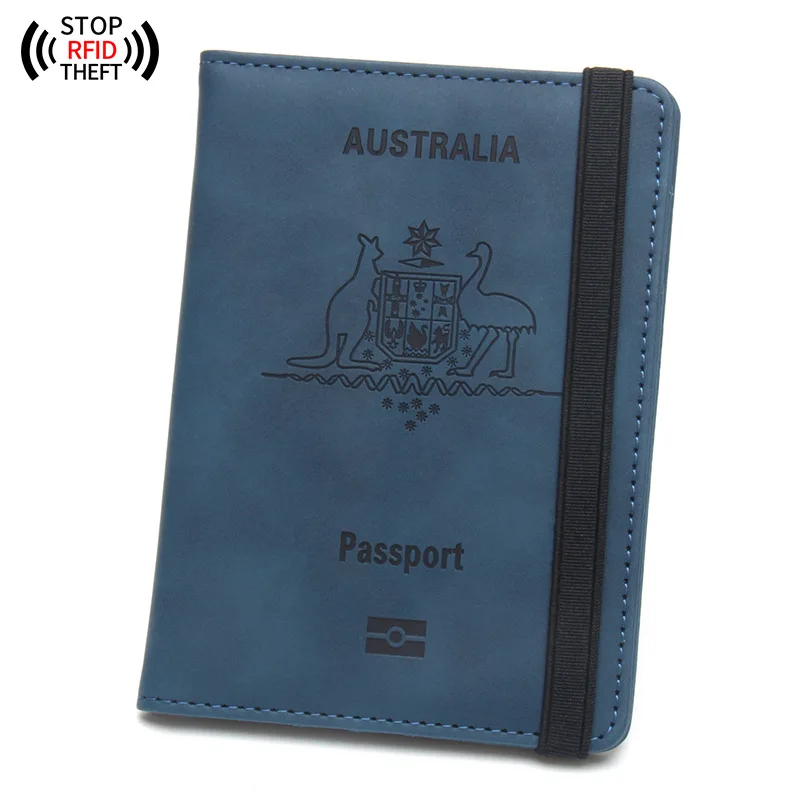 Funda de pasaporte australiana Rfid, billetera de viaje, funda para pasaporte, tarjetas, documentos, Organizador