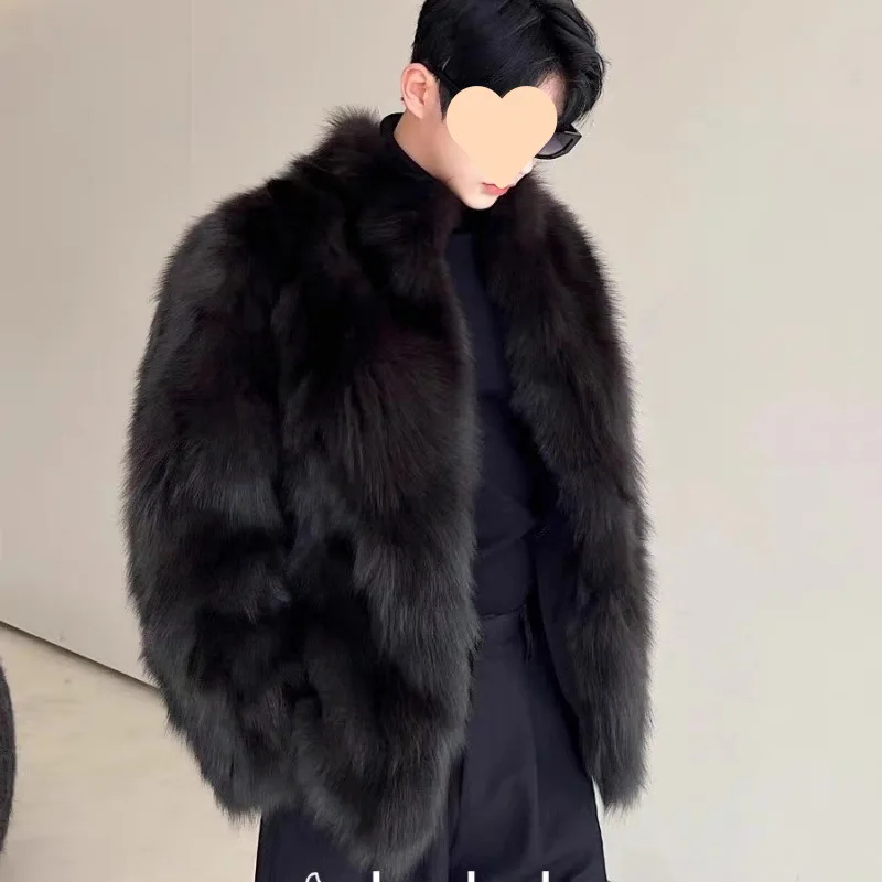 

Мужская зимняя куртка из искусственной кожи, новый стиль, модное однотонное свободное и универсальное повседневное универсальное пальто