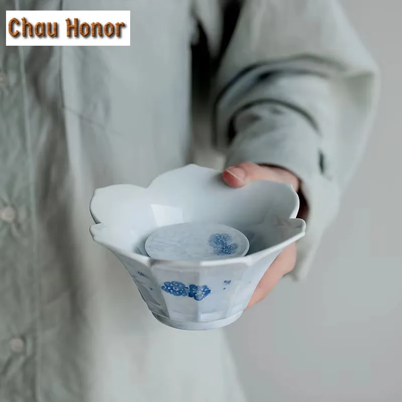 

Чистый ручная роспись туман синий цветок вишни художественный горшок с подшипником креативный горшок лотоса из дзен керамический сухой пузырьковый стол фруктовая тарелка