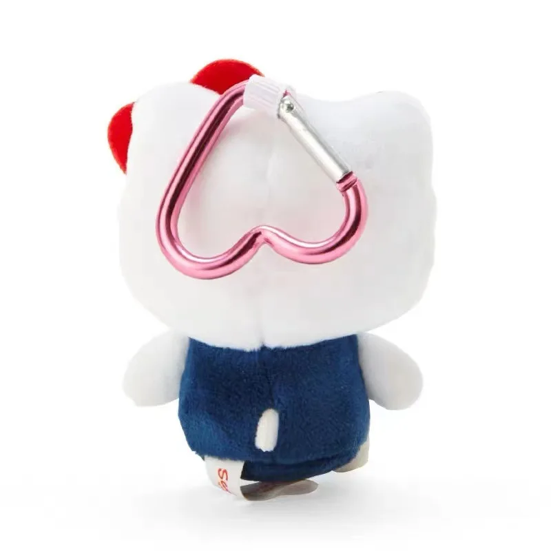 LLavero de felpa Kawaii Sanrio Hello Kitty, hebilla de amor, colgante de bolsa de muñeca, adorno colgante femenino para teléfono móvil, regalos de