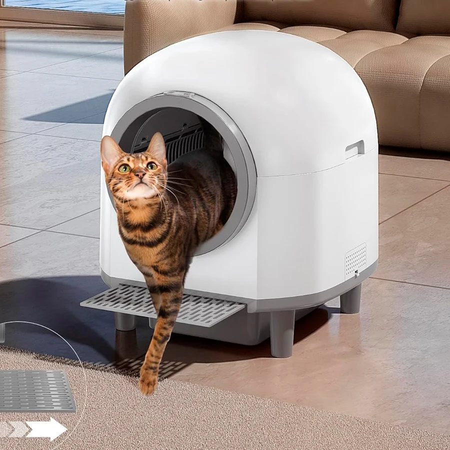 

Automatic Hooded Cat Litter Box Extra Large Self-Cleaning Litter Box with Odor Sealing Pet Supplies