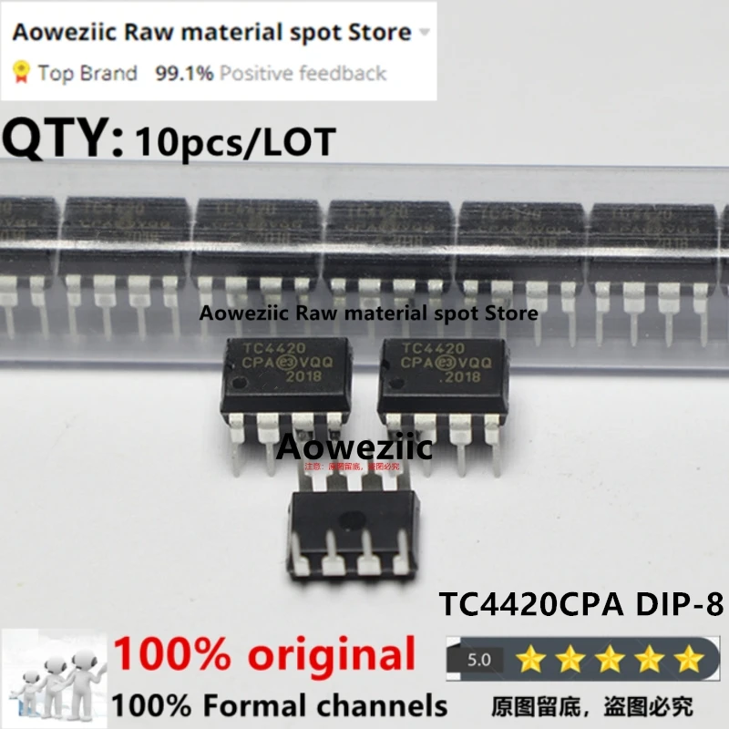 

Aoweziic 2021 + 100% новый импортный оригинальный чип драйвера TC4420CPA TC4420 DIP-8 MOS FET