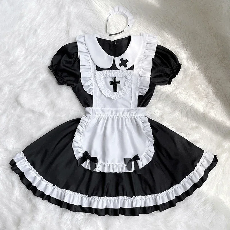 SN88 แม่บ้าน COSPLAY Lolita Cross Gothic Laurie ฮาโลวีนผู้ใหญ่เสื้อผ้าอะนิเมะเครื่องแต่งกายสาวนุ่มชุด Disfraz อะนิเมะ Vestid