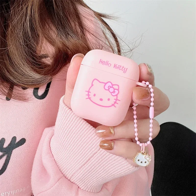 For Airpods Pro 2 Case,Pink Hello Kitty With Cute Keychain For Airpods Pro Case,Soft TPU Earphone Cover For Girls/Women