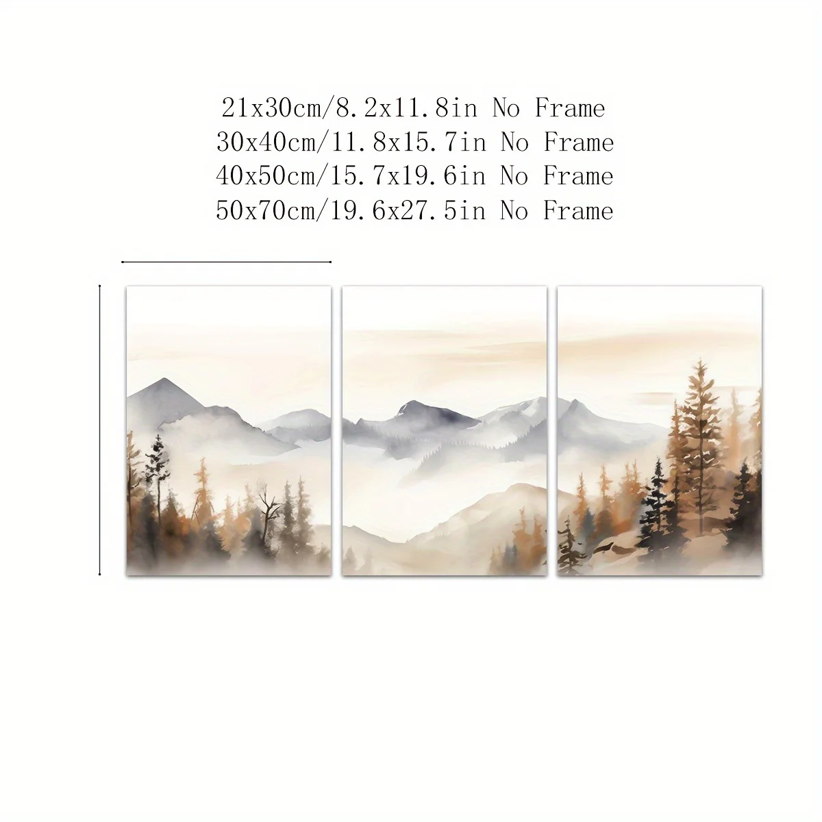 مجموعة من 3 مطبوعات فنية جدارية تجريدية حديثة، لوحات قماشية محايدة للمناظر الطبيعية الجبلية، نمط أوراق الفن ديكو الكلاسيكي، البحار