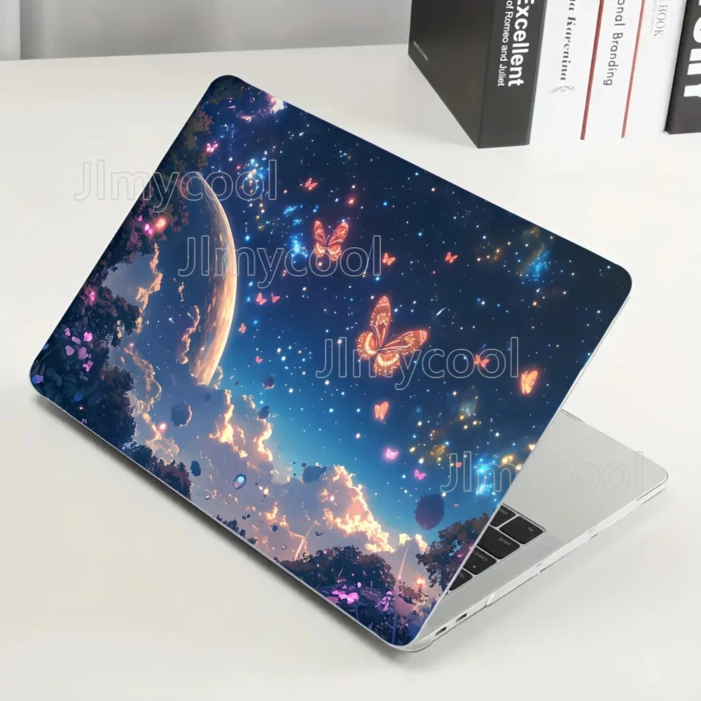 2 Pieces of Vinyl Material Fantasy Night Designed Laptop Case Scratch Resistant Laptop Case Suitable for Laptops Decal