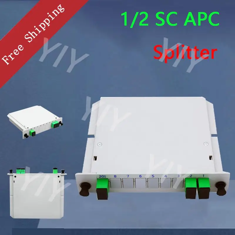 

10PCS/ Lot SC APC PLC 1X2 Splitter Fiber Optical Box FTTH PLC Splitter Box with 1X2 Planar Waveguide Type Optical Splitter