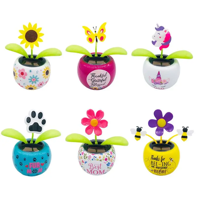 Juguetes de flores oscilantes con energía Solar, tablero de automóvil de moda vibrante, divertido, decoración de balcón familiar, regalos