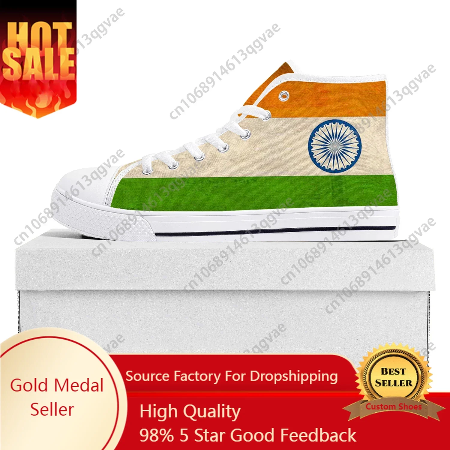 

Indian Flag High Top High Quality Sneakers Mens Womens Teenager Canvas Sneaker India Casual Couple Shoes Custom Shoe