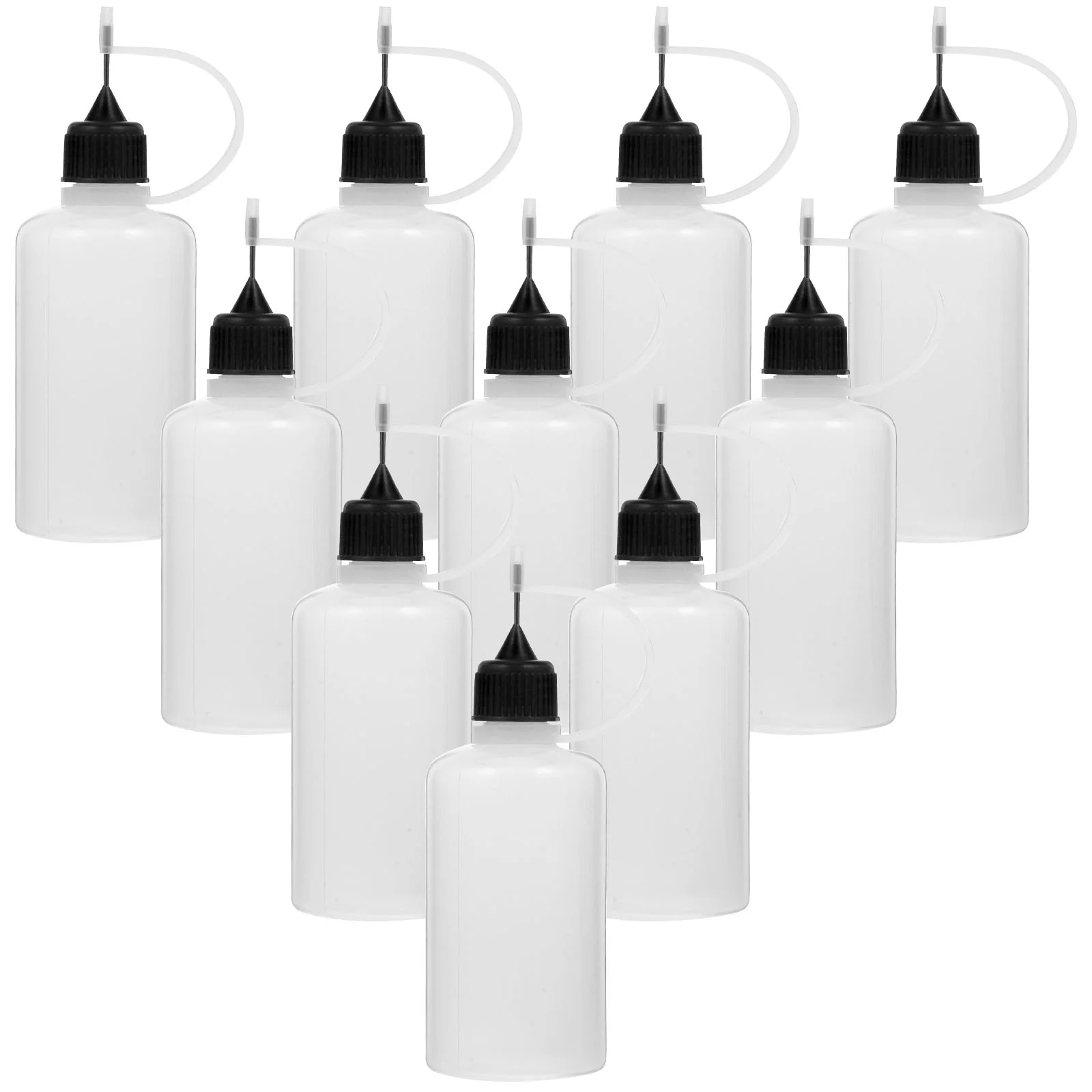 Shaker Bottle Bottled Squeeze Bottles Glue with Fine Tip Droppers for Liquid Black Stainless Steel