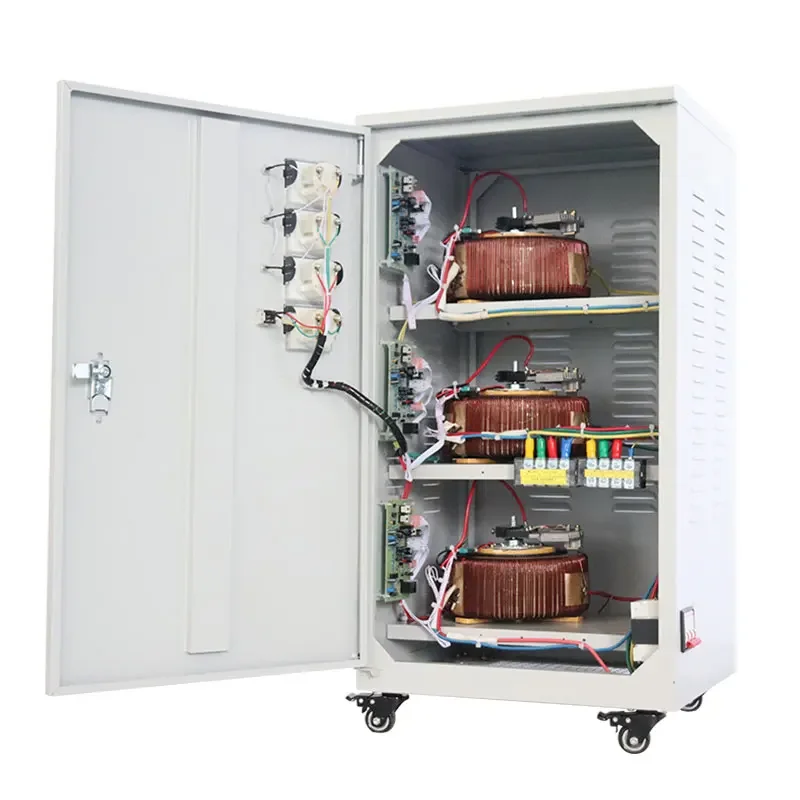 อินพุต 3 เฟส 380V ไฟฟ้า Servo แรงดันไฟฟ้า Stabilizer 220V 20000 ตัวควบคุมแรงดันไฟฟ้า/Stabilizers 20KVA