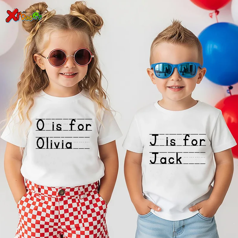 First Day of School Gift Personalized Back To School Shirt  Personalized Shirt ABC Tee Custom Alphabet Shirt Personalized Name