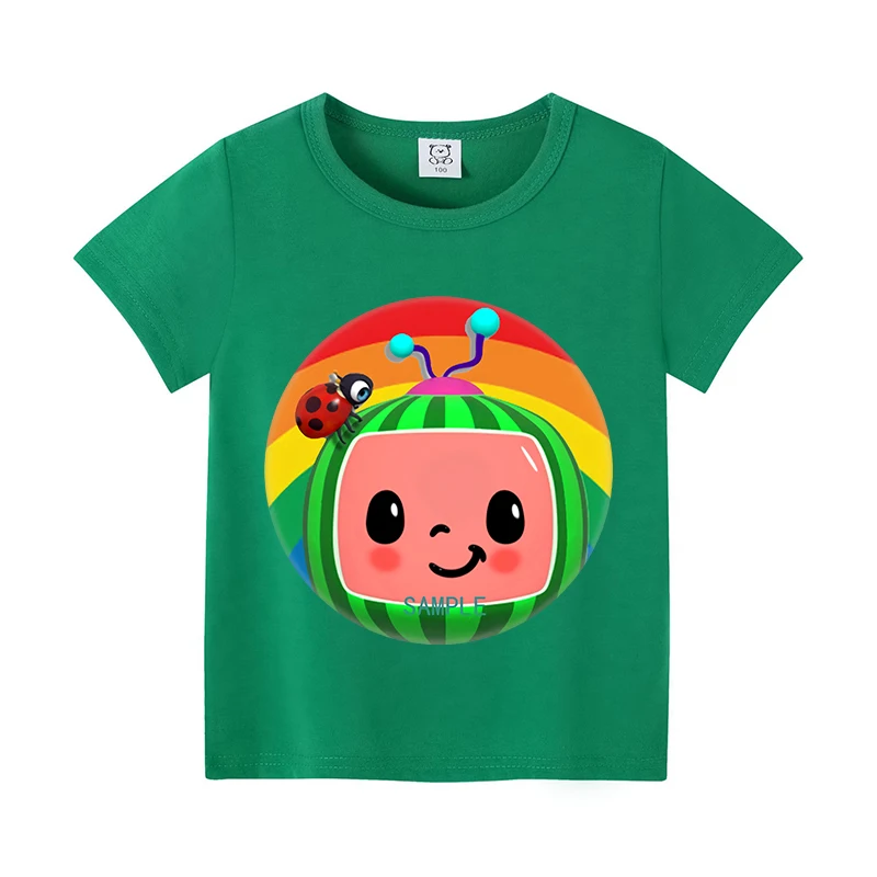 Cocomelons Baby T-Shirts Anime Cotton Short Sleeves Shirts Boys Girls Summer Clothes Cartoon Printed Figures Tops Tees Gift New view 2