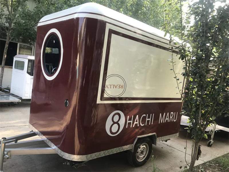 Carrinho de cachorro-quente personalizado, caminhão de comida móvel, quiosque de venda de reboque de comida multifuncional para venda na europa