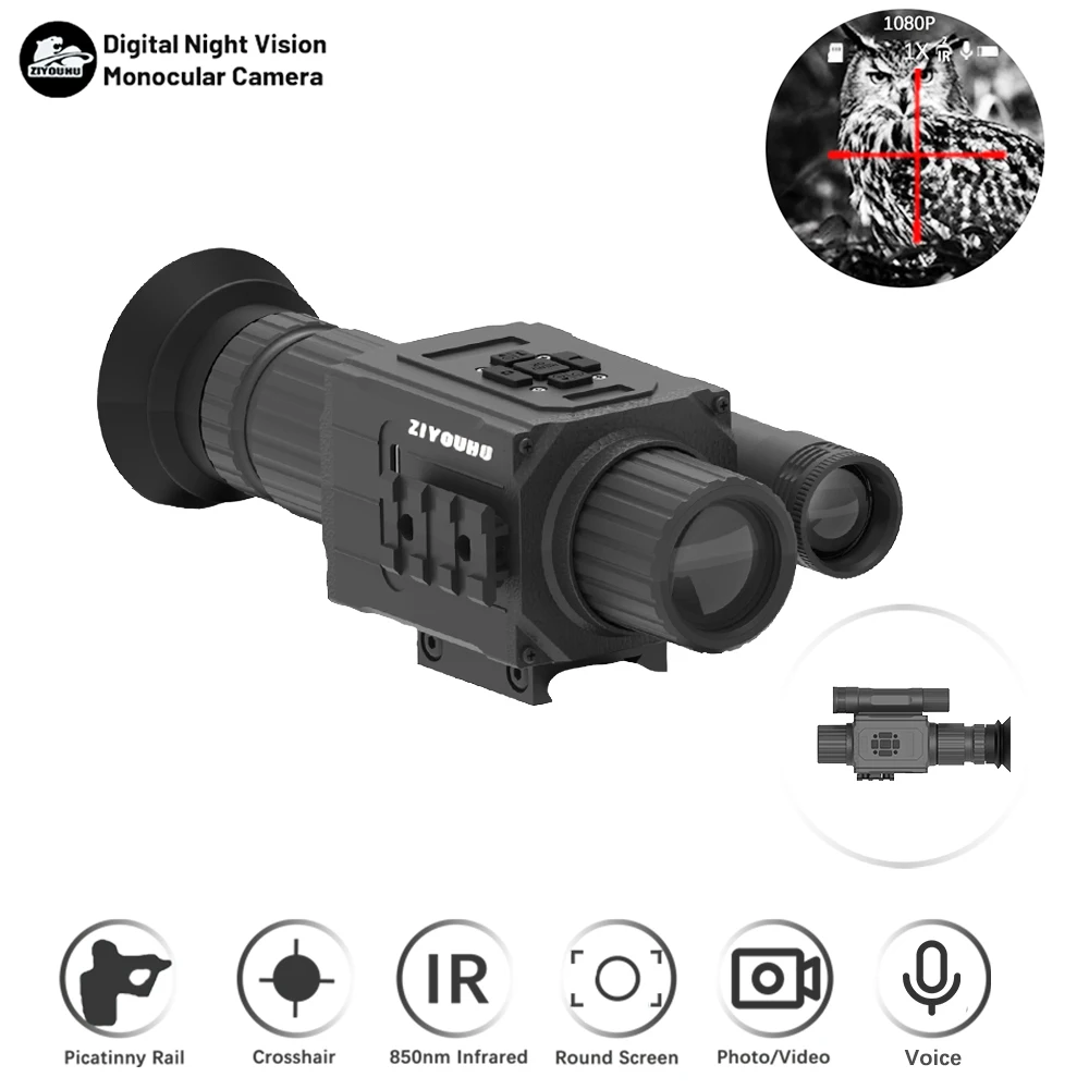 

NK008 Digital Infrared Monocular Night Vision Hunting Camera 1080p Video & Photo 1.4' LCD Screen for Outdoor Sports & Security