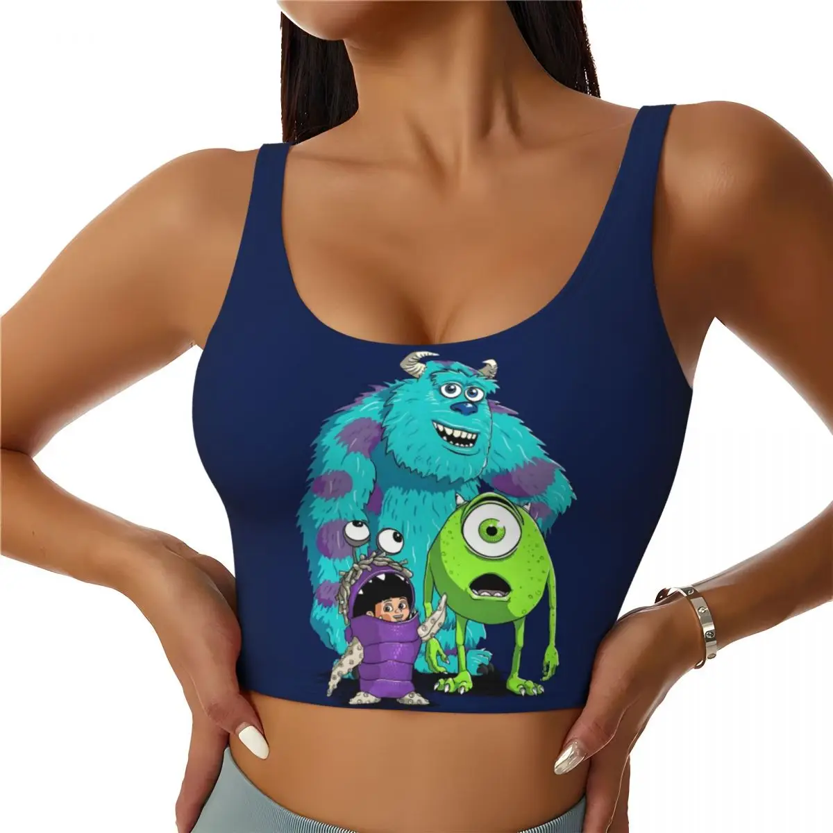 

Custom Monsters University Sports Bra for Women High Impact Workout Yoga Crop Top