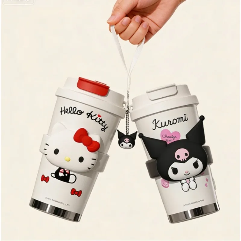 

520ml Cute hello kitty Melody 316 Insulated Cup High Beauty Coffee Cooling Cup Outdoor Portable Car Carrying Cup Birthday Gift