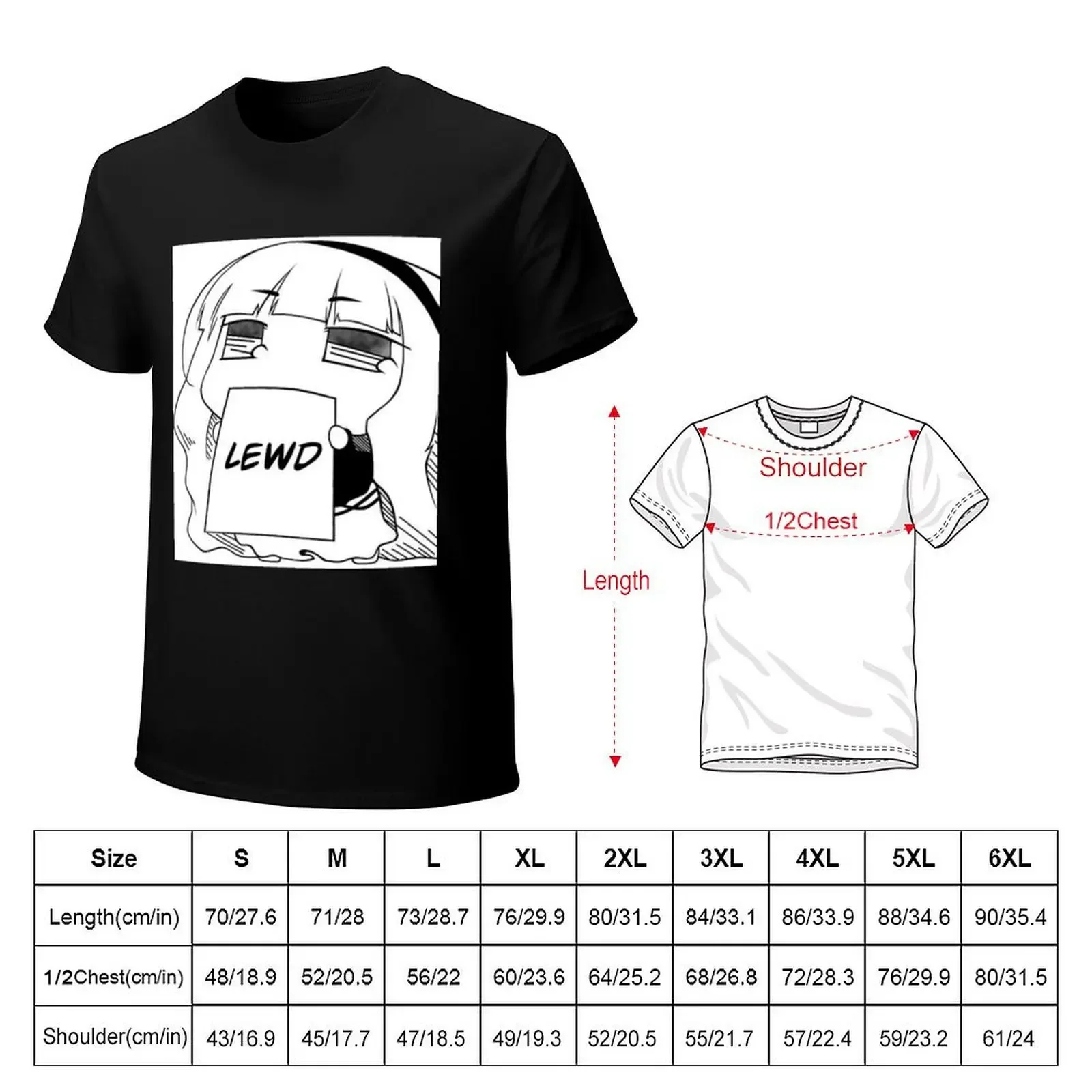 Lewd Anime girl T-Shirt hippie clothes vintage anime shirt custom t shirt Men's cotton t-shirt