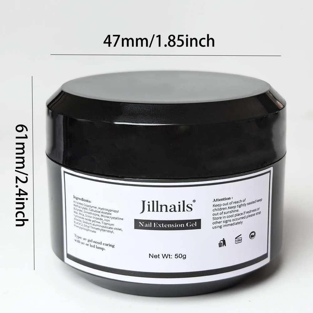 Jillnails 50 g Glitzer-Schimmer-Gel-Builder-Nägel, funkelndes Glitzer-Nagelbuilder-Gel für die Nagelverlängerung