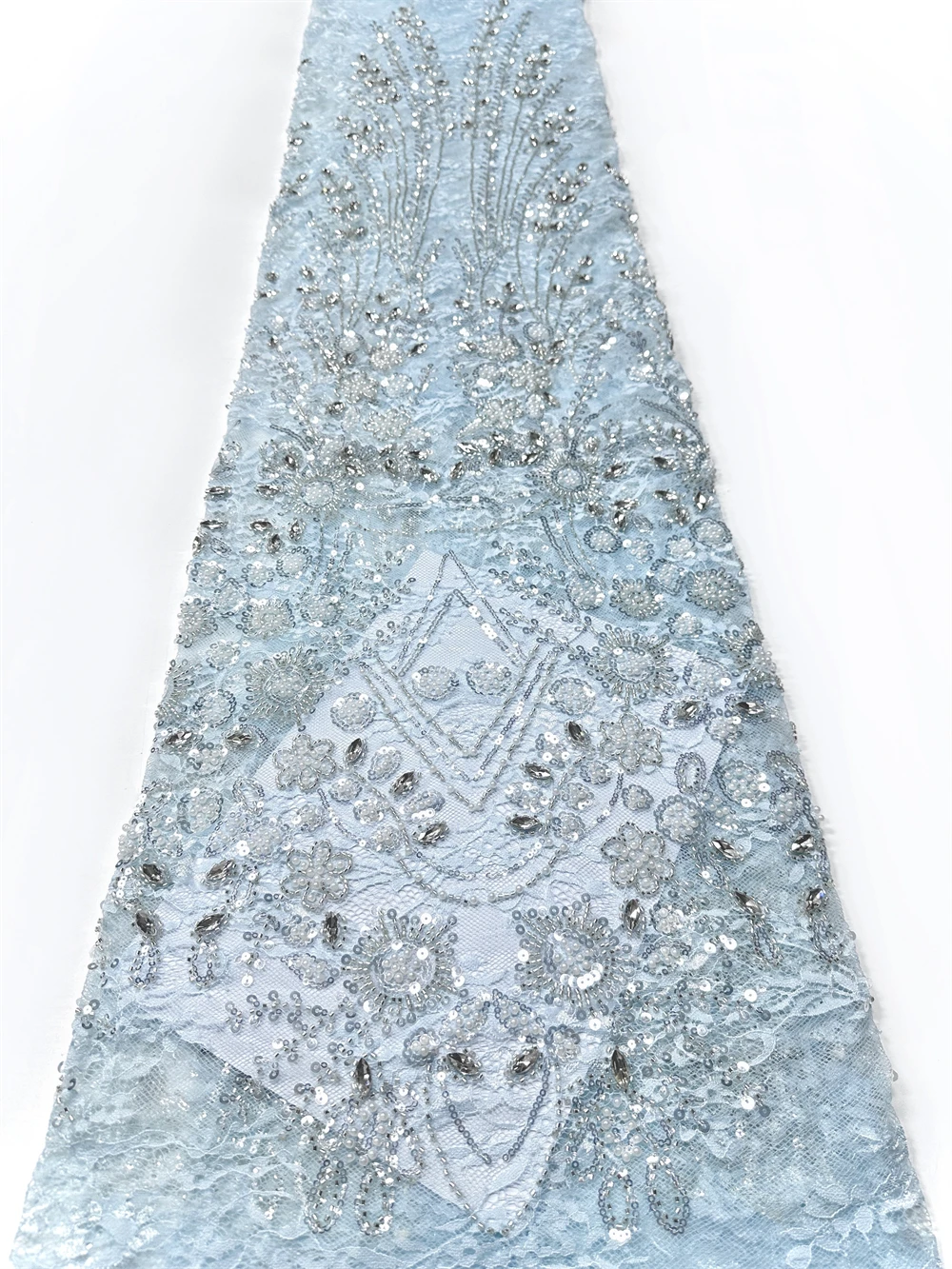 

2 And 5 yards Luxury French Tulle Net Lace Embroidered with Sequins And Beads for Dress Sewing African Nigerian Style Fabric