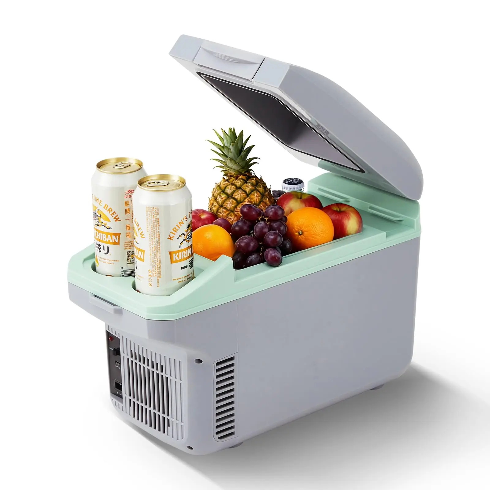 8L Electric Cooler & Warmer Mini Fridge, 12V Car/Truck & 110V Home, Portable Thermoelectric Food Drink Box Auto-Lock Handle