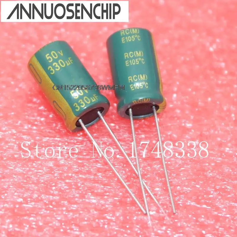 50PCS New and Original 105C LOW ESR electrolytic CAP high frequency CAP: 50V 330UF volume: 10*16mm DIP 330UF 50V