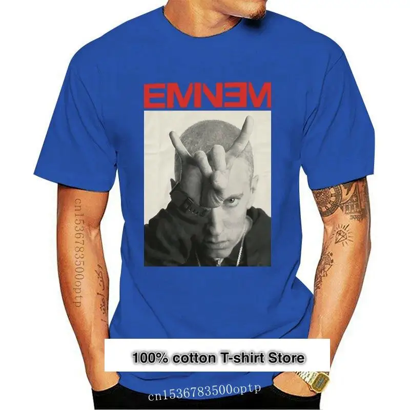 Ropa de hombre, camiseta negra con imagen de cuernos de EMINEM, Oficial para adultos, Nueva