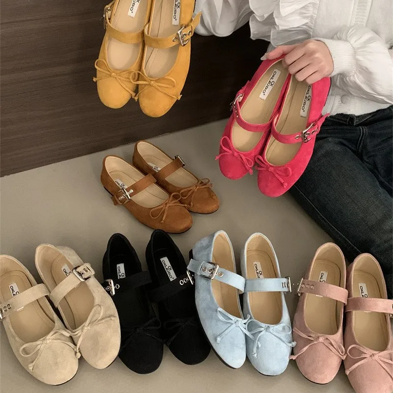 Ballerines en cuir PU pour femmes, Mocassins ronds, Chaussures Mary Janes, Élégant, Punk, Builstrap, Parker, Dames, Printemps, Automne, Nouveau