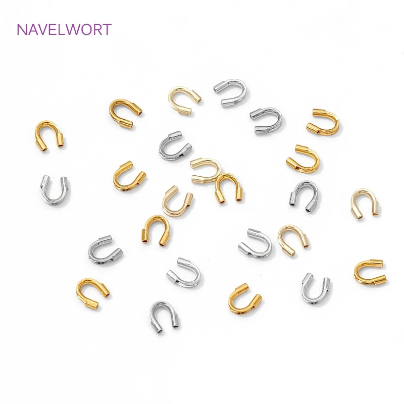 50/100 قطعة 18K مطلية بالذهب سلك نحاسي الحرس الحرس حماة الحلقات U شكل المشابك موصل ، DIY بها بنفسك صنع المجوهرات اكسسوارات #2