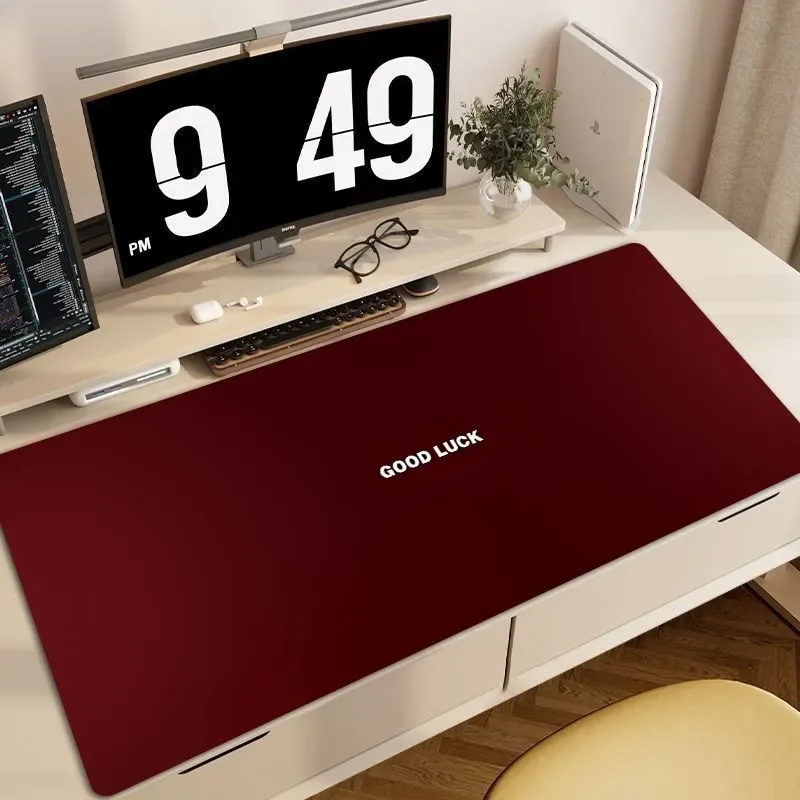 

Leather DeskPad Protector Cherry Red Gradient Mouse Pad Office Desk Mat Waterproof NonSlip Oilproof PU Desk Blotter Keyboard Pad
